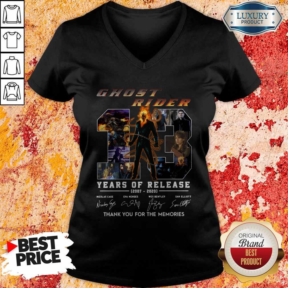 Ghost Rider 13 Years Of Release 2007 2020 Thank You For The Memories Signatures V-neck