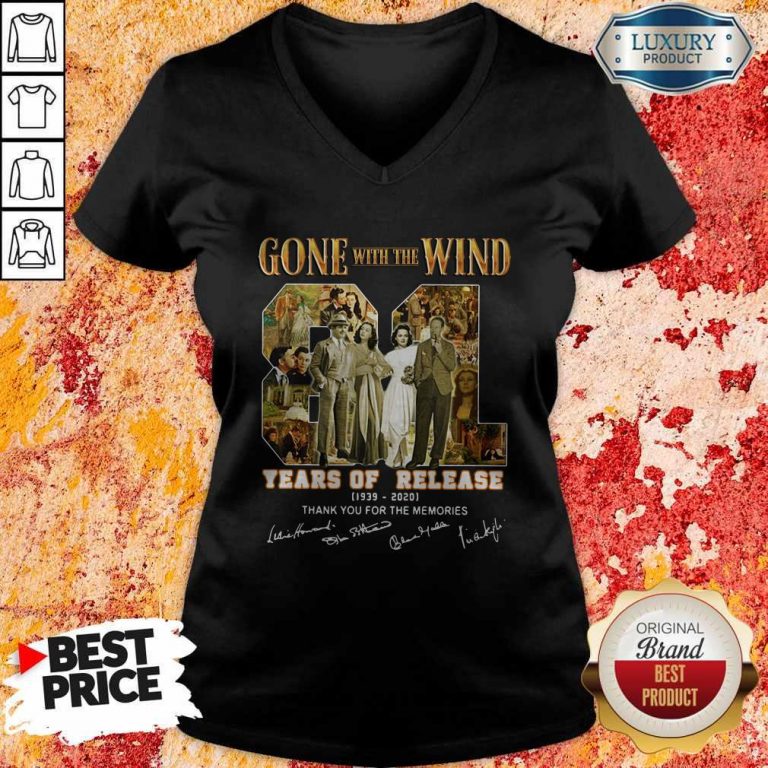 Gone With The Wind 81 Years Of Release 1939 2020 Thank You For The Memories Signatures V-neck
