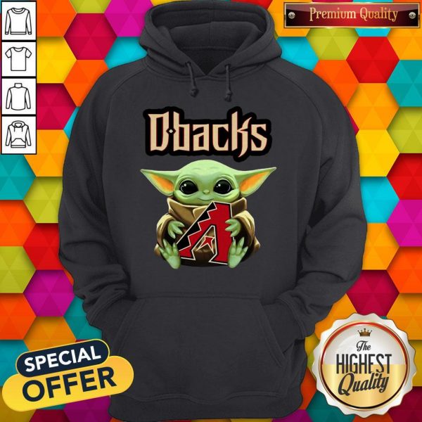 Baby Yoda Hug Arizona Diamondbacks Logo Hoodie