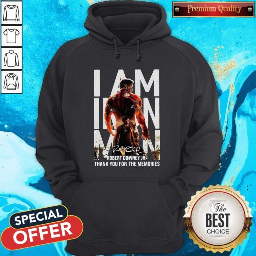I Am Iron Man Robert Downey Jr Thank You For The Memories Signature Hoodie