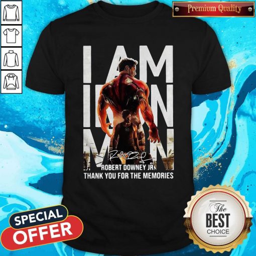 I Am Iron Man Robert Downey Jr Thank You For The Memories Signature Shirt