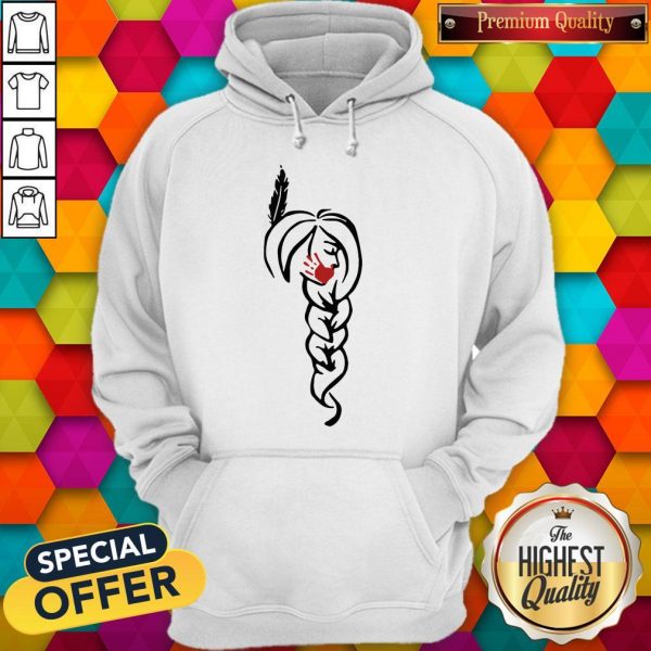 Nice Native American Red Hand Hoodie