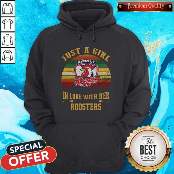 Nice Sydney Roosters Just A Girl In Love With Her Roosters Vintage Retro Hoodie