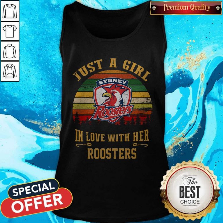 Nice Sydney Roosters Just A Girl In Love With Her Roosters Vintage Retro Tank Top