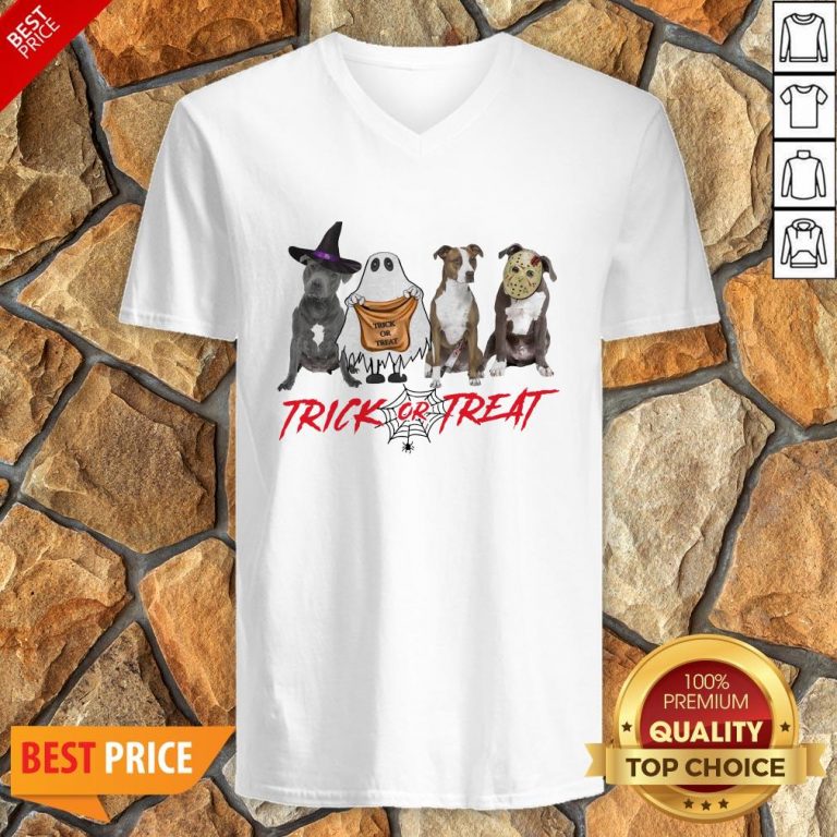 Nice Terrier Dog Trick Or Treat V-neck