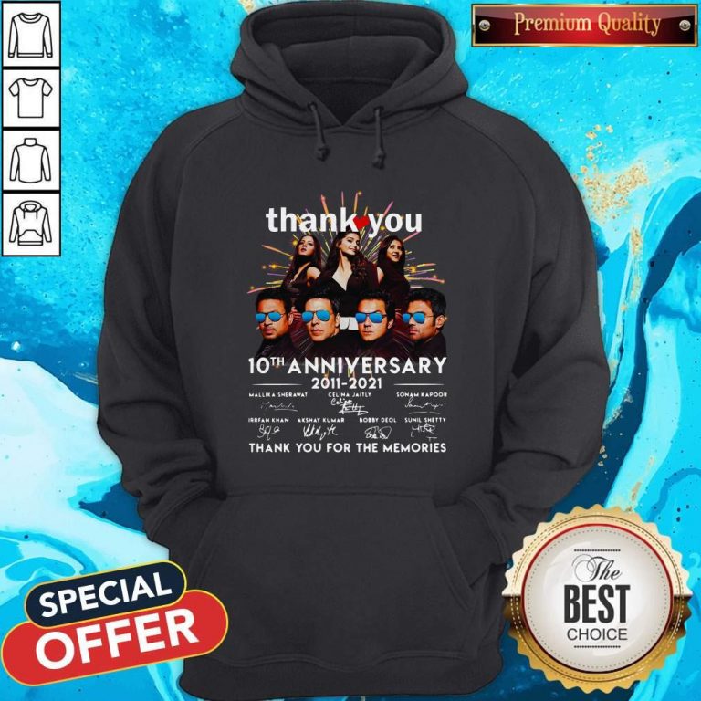 Nice Thank You 10th Anniversary 2011 2021 Thank You For The Memories Signatures Hoodie