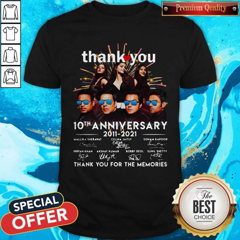 Nice Thank You 10th Anniversary 2011 2021 Thank You For The Memories Signatures Shirt