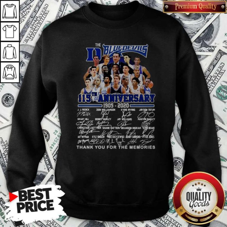 Official The Blue Devils 115TH Anniversary 1905 2020 Signatures Sweatshirt