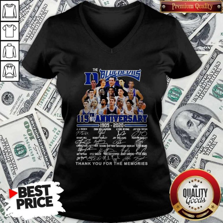Official The Blue Devils 115TH Anniversary 1905 2020 Signatures V-neck