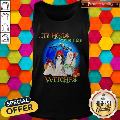Shih Tzu Dogs It’s Hocus Pocus Time Witches Halloween Tank Top