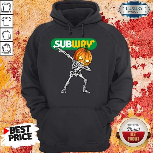Skeleton Dabbing Halloween Pumpkin Subway Hoodie