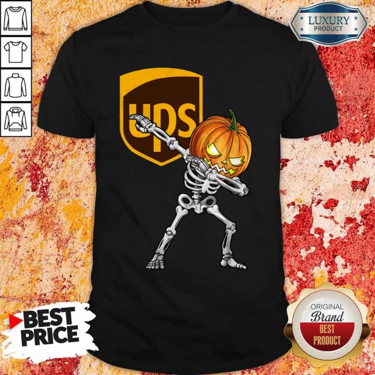 Skeleton Dabbing Halloween Pumpkin UPS Shirt