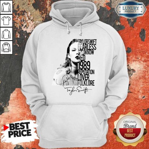 Taylor Swift Fearless Speak Now Red 1989 Reputation Lover Folklore Signature Hoodie