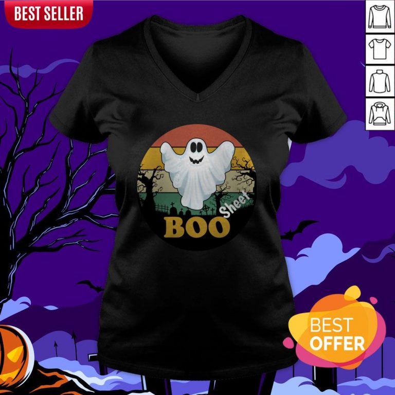 Boo 2020 Tee Spooky Halloween Vintage V-neck