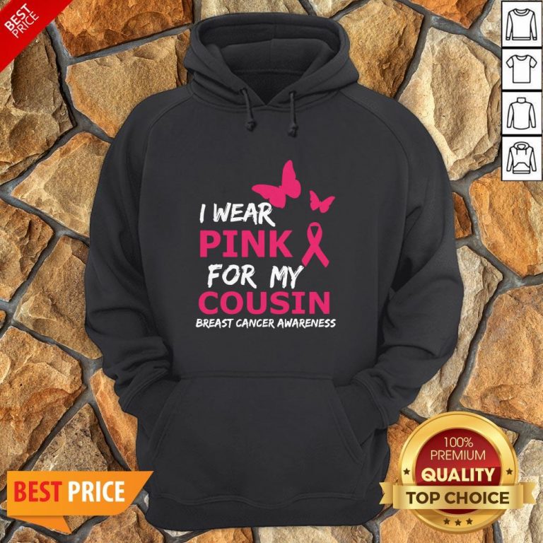 Breast Cancer I Wear Pink For My Cousin Heart Ribbon Hoodie