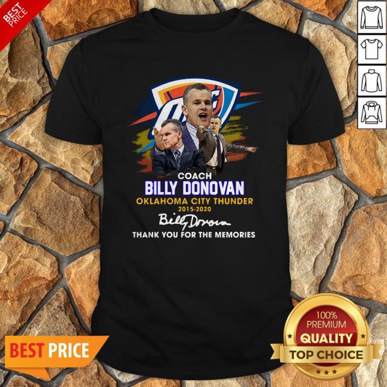 Coach Billy Donovan Oklahoma City Thunder 2015 2020 Signatures Shirt