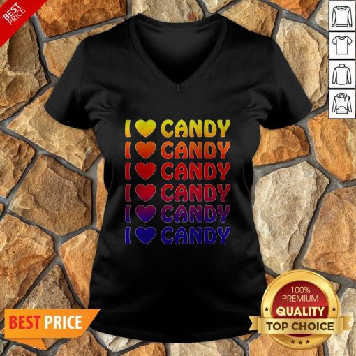 Cute Halloween Candy I Love Candy Boy Girls Kids Gift V-neck