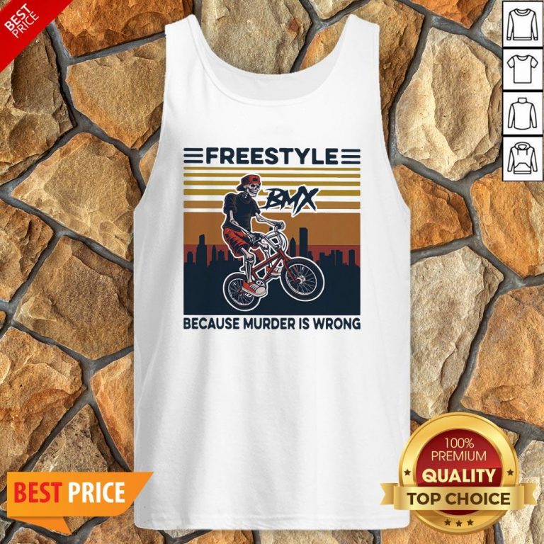 Freestyle Because Murder Is Wrong Biker Vintage Tank Top