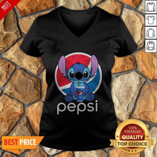 Funny Stitch Hug Pepsi V-neck