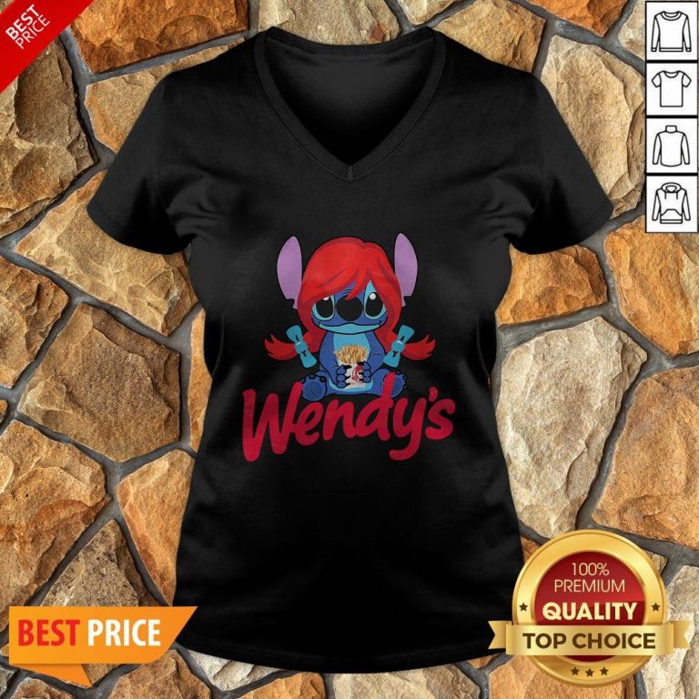 Funny Stitch Hug Wendy’s V-neck