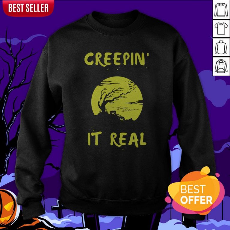 Halloween Funny Graveyard Greepin' It Real Sweatshirt
