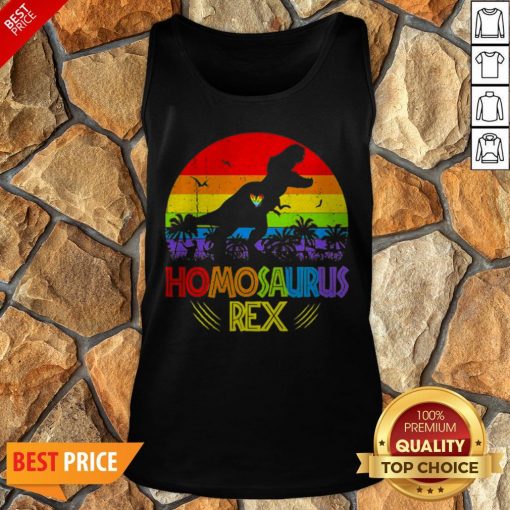 LGBT T Rex Homosaurus Rex Vintage Tank Top