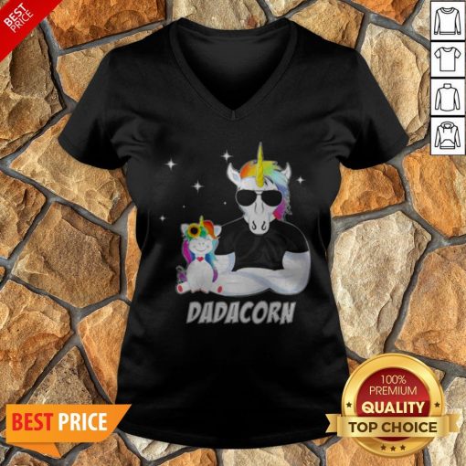 Nice LGBT Unicorn Dad Dadacorn V-neck