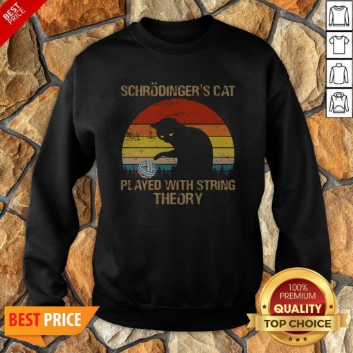 Schrodinger’s Cat Played With String Theory Vintage Sweatshirt
