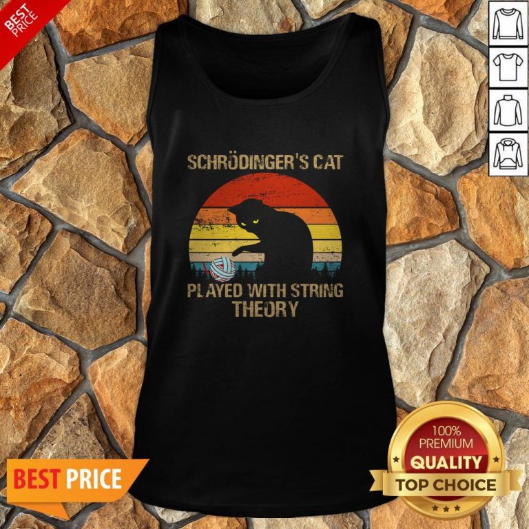 Schrodinger’s Cat Played With String Theory Vintage Tank Top