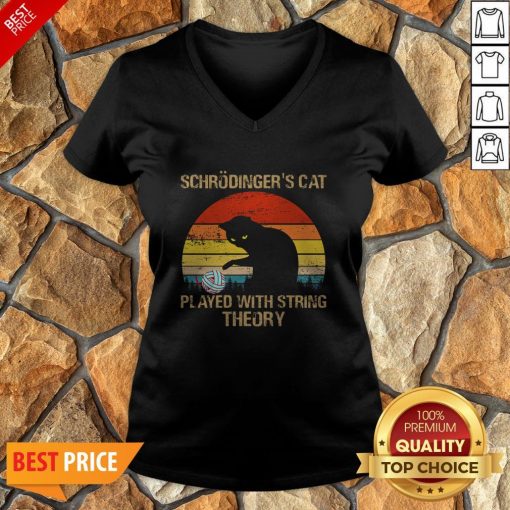 Schrodinger’s Cat Played With String Theory Vintage V-neck