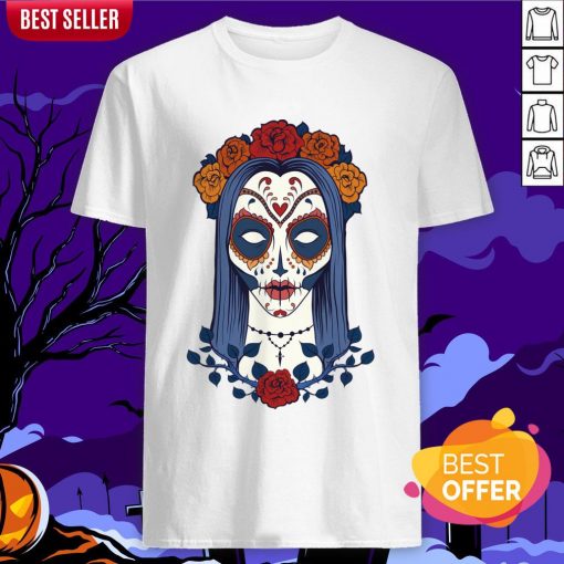 Sugar Skull Lady Dia De Muertos Day Of Dead Shirt