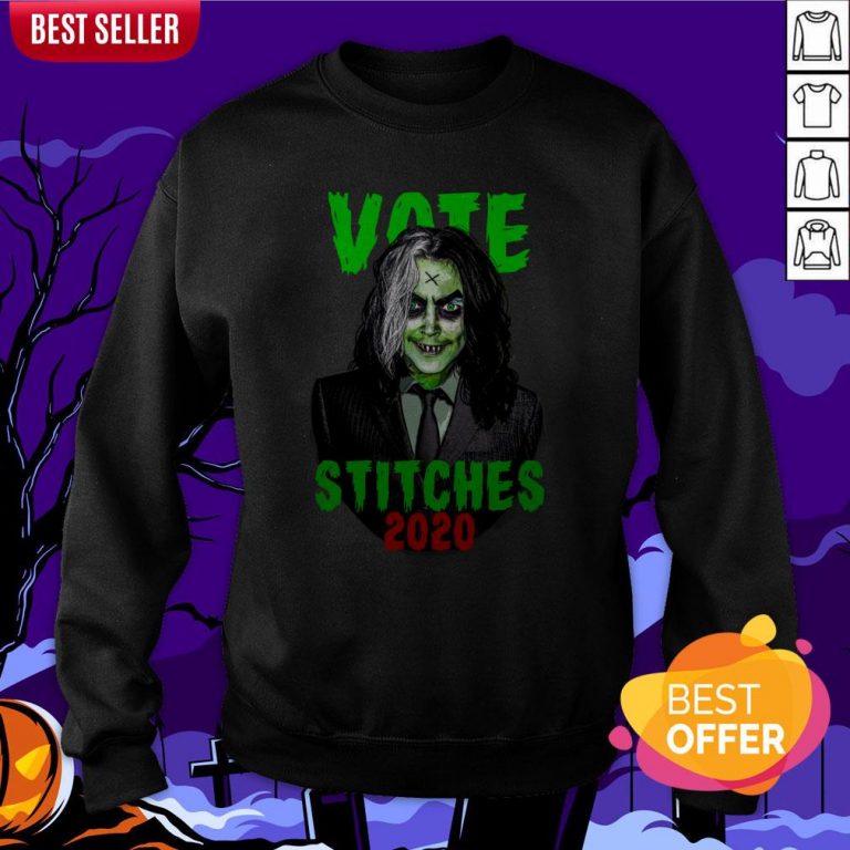 Vote Stitches 2020 Spooky Halloween Vintage Sweatshirt
