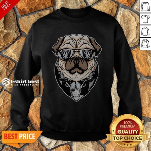 Funny Pug Dog Oklahoma Raiders Logo Sweatshirt
