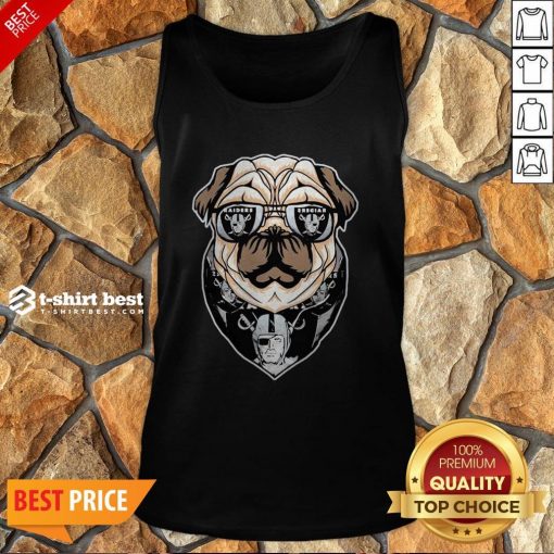 Funny Pug Dog Oklahoma Raiders Logo Tank Top