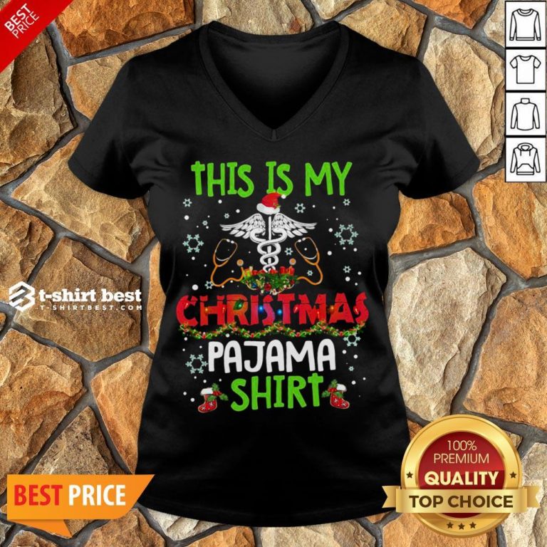 Happy This Is My Christmas Pajama V-neck- Design By T-shirtbest.com