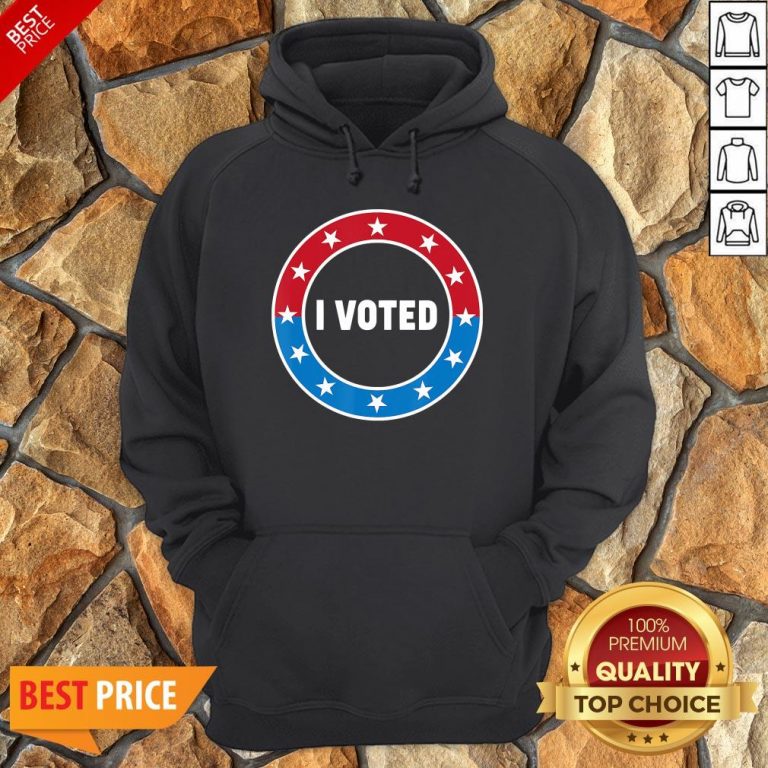 I Voted USA Election 2020 Red White Blue Voting Sticker Hoodie