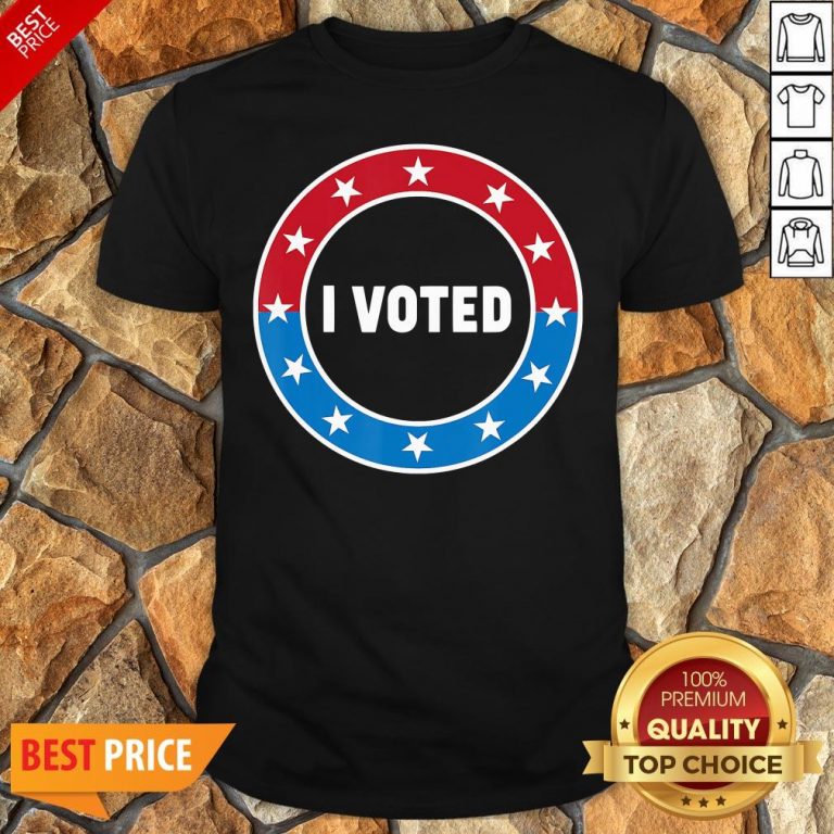 I Voted USA Election 2020 Red White Blue Voting Sticker Shirt
