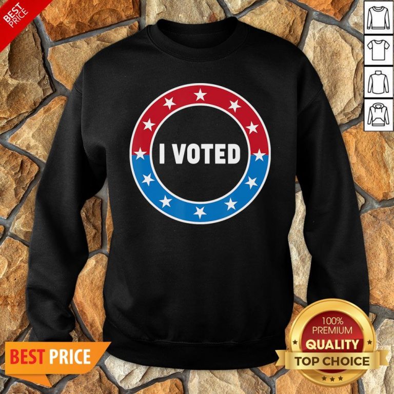 I Voted USA Election 2020 Red White Blue Voting Sticker Sweatshirt