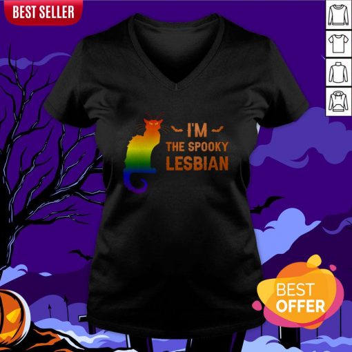 I'm The Spooky Lesbian LGBT Halloween V-neck