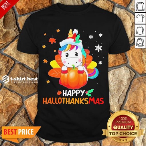 Nice Unicorn Happy Hallothanksmas Shirt- Design By T-shirtbest.com