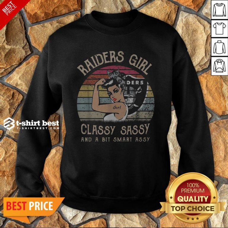 Oklahoma Raiders Girl Classy Sassy And A Bit Smart Assy Vintage Retro Sweatshirt