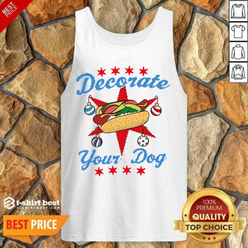 Awesome Decorate Your Dog Hot Dog Mery Christmas Tank Top