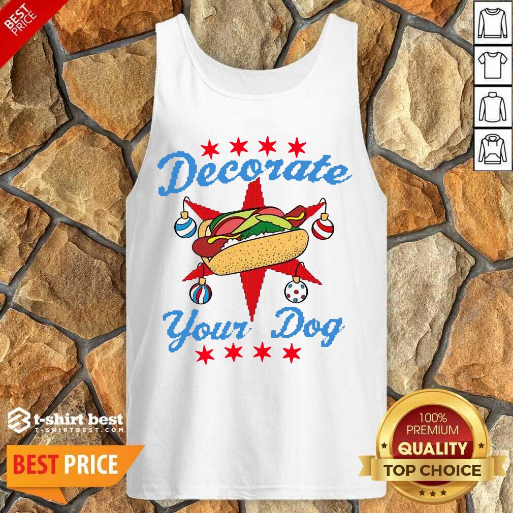 Awesome Decorate Your Dog Hot Dog Mery Christmas Tank Top