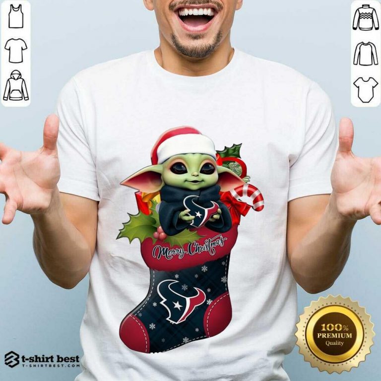 Funny Baby Yoda Hug Houston Texans Ornament Merry Christmas 2020 Shirt - Design By 1tees.com