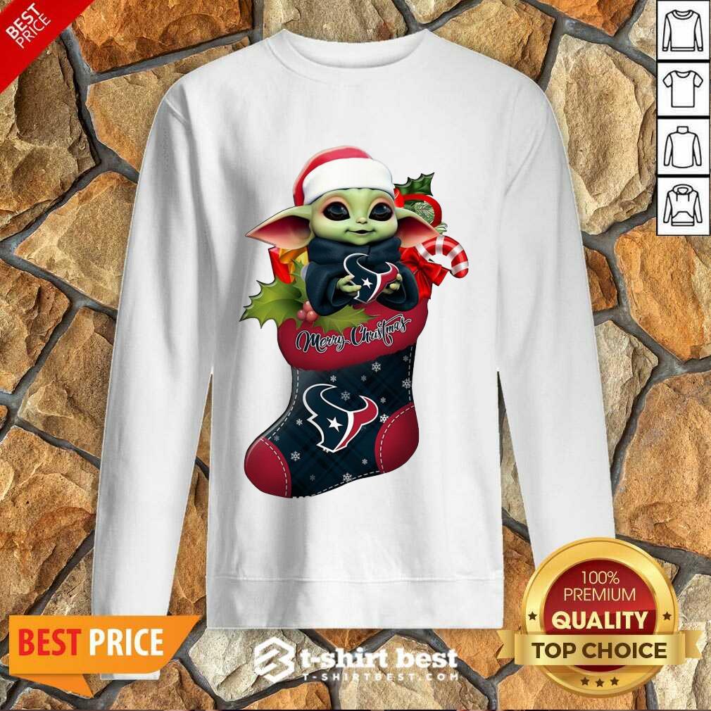  Baby Yoda Hug Houston Texans Ornament Merry Christmas 2020 Sweatshirt - Design By 1tees.com