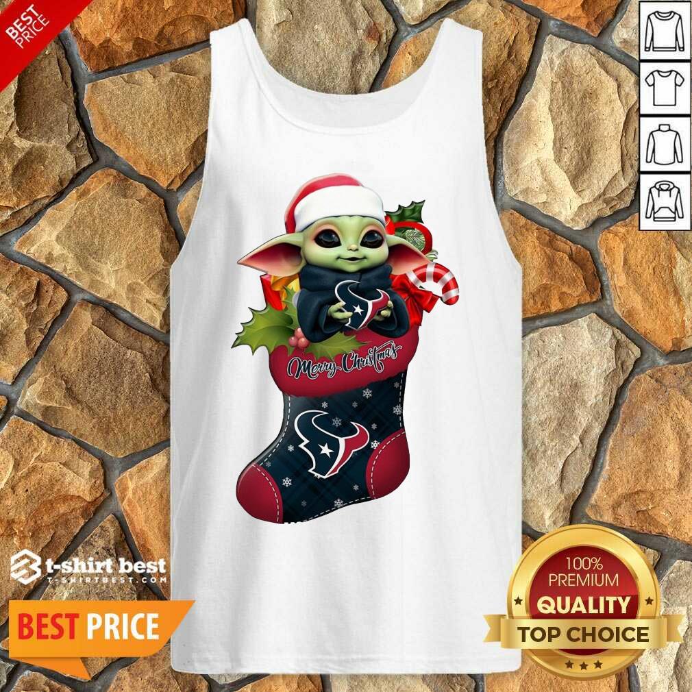 Baby Yoda Hug Houston Texans Ornament Merry Christmas 2020 Tank Top - Design By 1tees.com