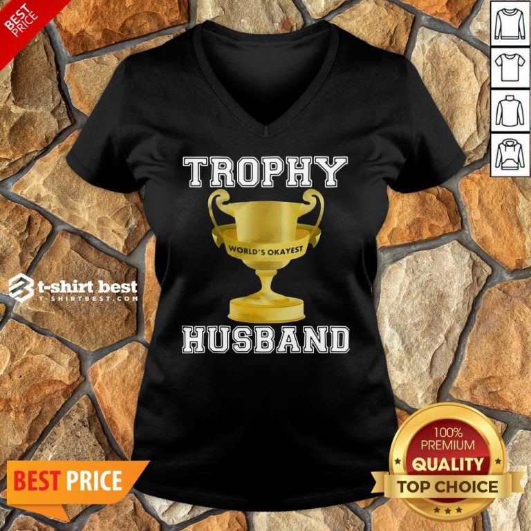 Funny Trophy World’s Okayest Husband V-neck