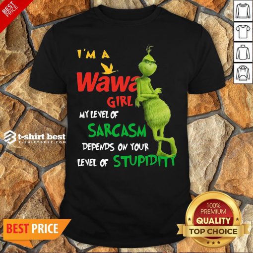 Grinch I’m A Wawa Girl My Level Of Sarcasm Depends On Your Level Of Stupidity Shirt