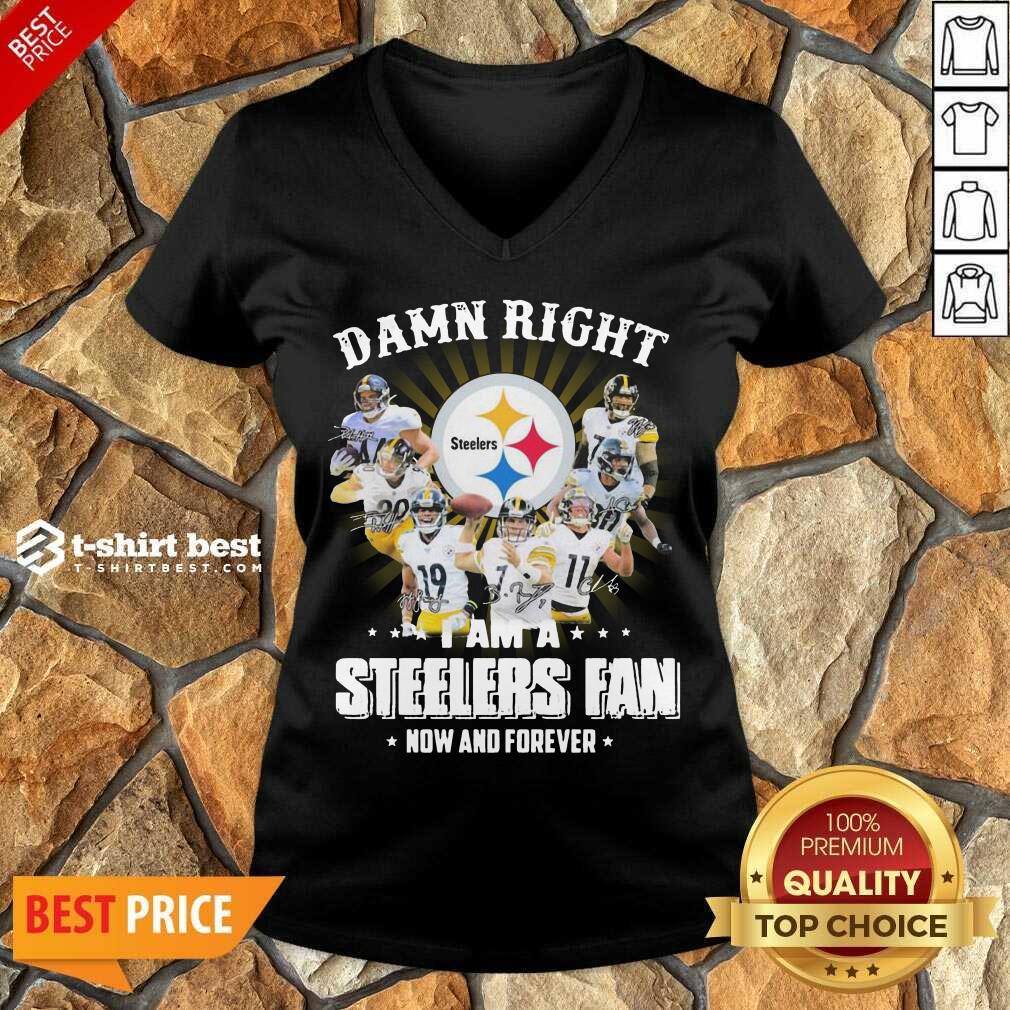 So Damn Right I Am A Pittsburgh Steelers Fan Now And Forever Signature V-neck - Design By 1tees.com
