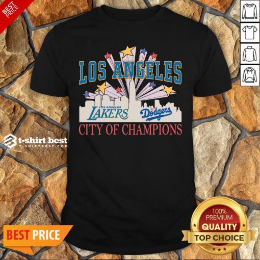 Nice Los Angeles LA Lakers And LA Dodgers City Of Champion Shirt